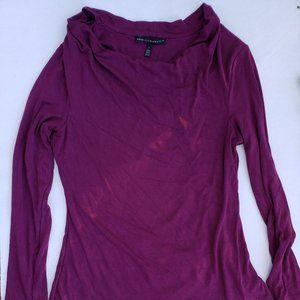 White House Black Market eggplant cowl neck tee